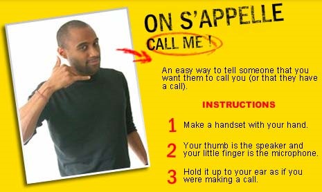 French gesture: Directions for On s'appelle