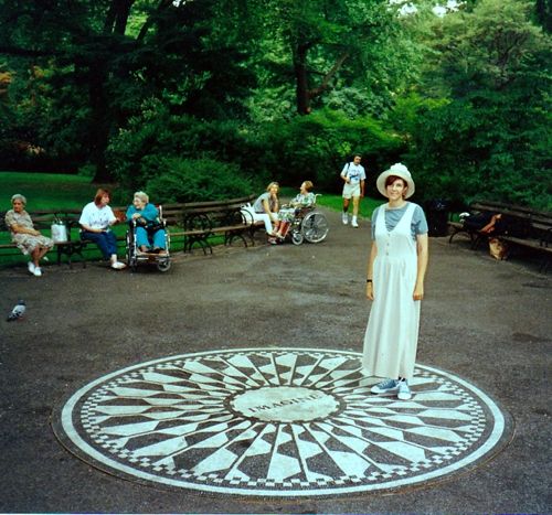 The author in Strawberry Fields, Central Park