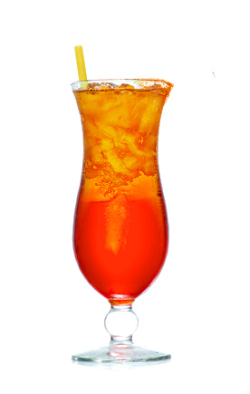 Sex on the Beach Cocktail, in Hurricane Glass