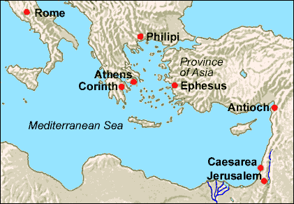 A map of the 1st century Mediterranean world