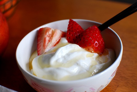 Greek Yogurt served as snack
