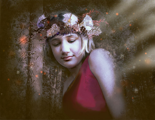 I did some photo-manipulation with this photo of my niece, Carrie.  Inspired by Fine Art Photography of Brooke Shaden.