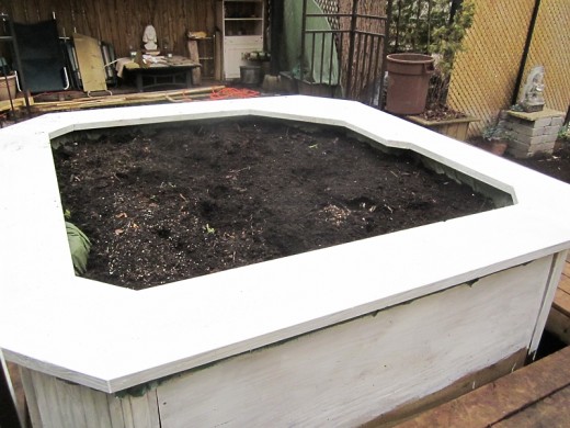 Hot tub planter: a primer coat. Photo by timorous
