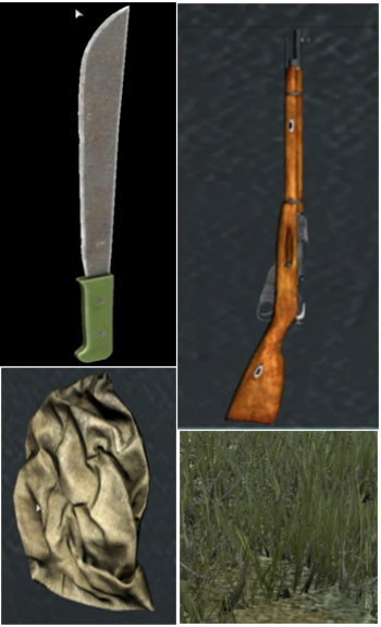 Items needed to make camouflage burlap wrap for Mosin in DayZ standalone version 48.124737.