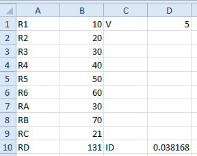 Current ID = V (D1) / RD (B10)