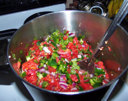 Chopped cilantro and jalapenos make the salsa flavorful.