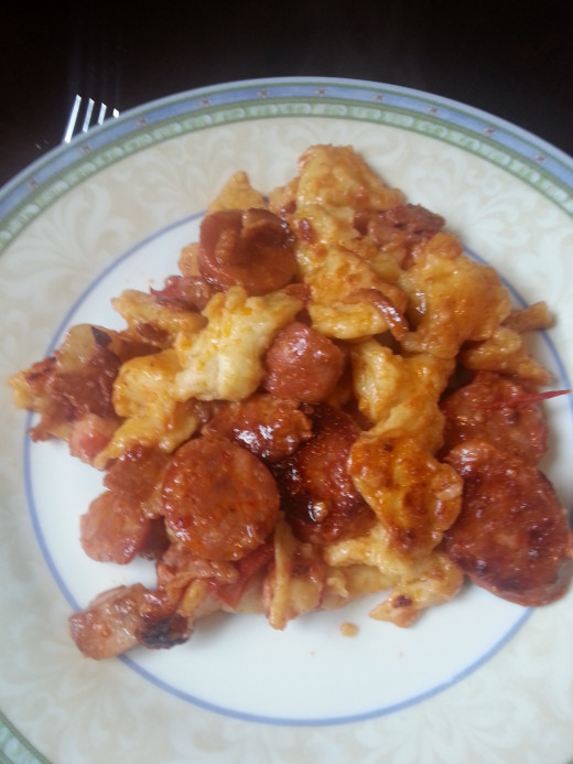 Chorizo and Bacon Gnocchi Plated