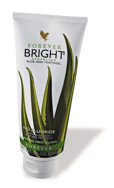 Fluoride-Free Forever Bright Aloe Vera and Bee Propolis Based Toothgel.  .  Forever Bright has been scientifically proven to be equally effective at inhibiting the bacteria that causes dental caries as two of the leading fluoride brands.