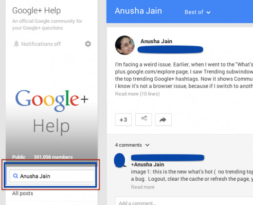 Check what you've shared by searching for your name in the Community Page Search Box