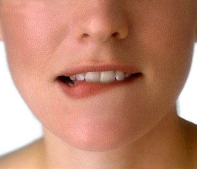 Lip Biting Is A Common Nervous Habit