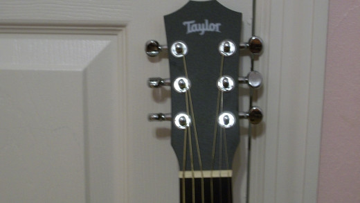 This photo shows the encased chrome tuners.