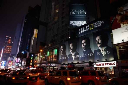 Billboard on Times Square for the National Geographic Movie of Killing Lincoln