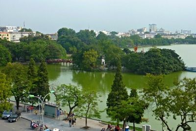 View over the lake Hanoi