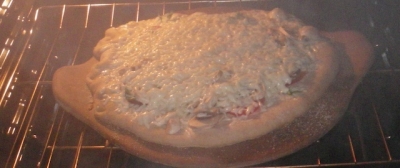 Baking pizza directly on the baking stone