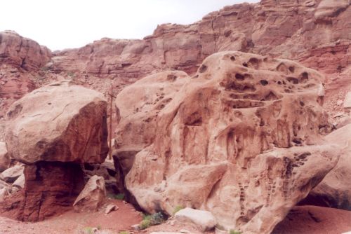 One area has some very large boulders.