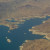 Aerial view of Lake Powell. The white line along the edge shows that the water level was low.