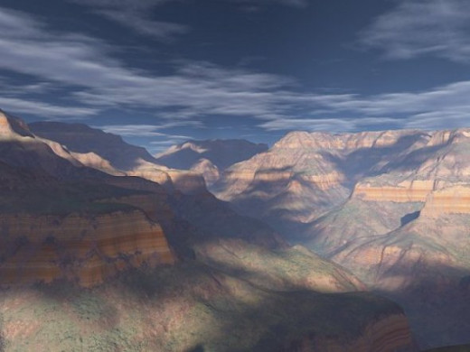 Bright Angel Vista - My most successful attempt, to date, to make a realistic Grand Canyon image.