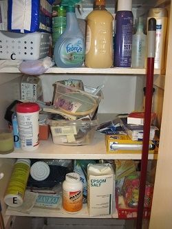 My messy bathroom closet | Photo property of author All Rights Reserved