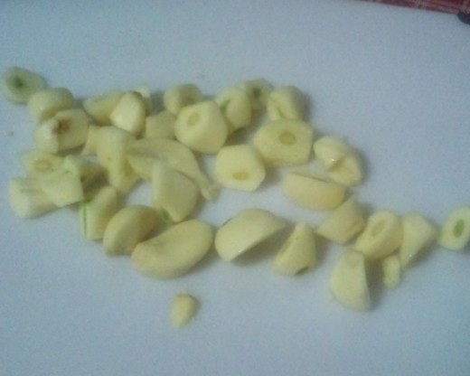 Coarsely chopped, ready to go.