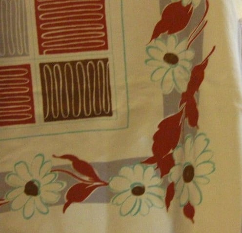 Vintage printed tablecloth.