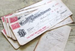 Old checks that are non-negotiable courtesy of Just Something I Made.