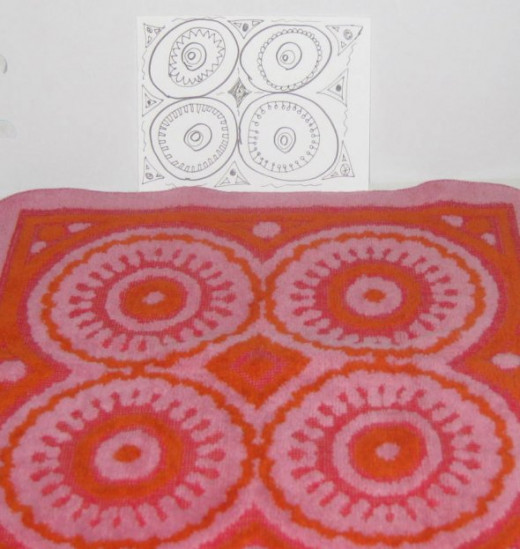 A quick doodle I made inspired by this washcloth. It's a very rough, quick Zentangle. Give it a try. You can do better than this!