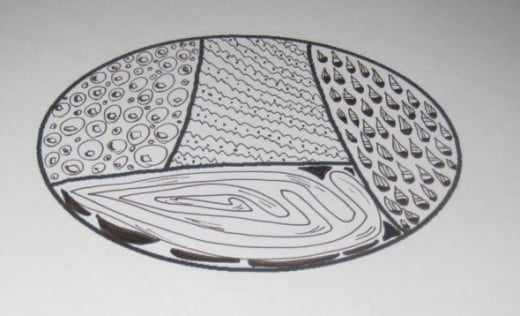 Oval doodle by Peggy Hazelwood.