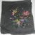 Unusual black handkerchief with embroidered flowers. Unusual black handkerchief with embroidered flowers.