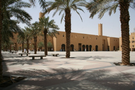 The open ground known as Justice Square with Imam Turkey Ibn Abdullah Mosque at the background