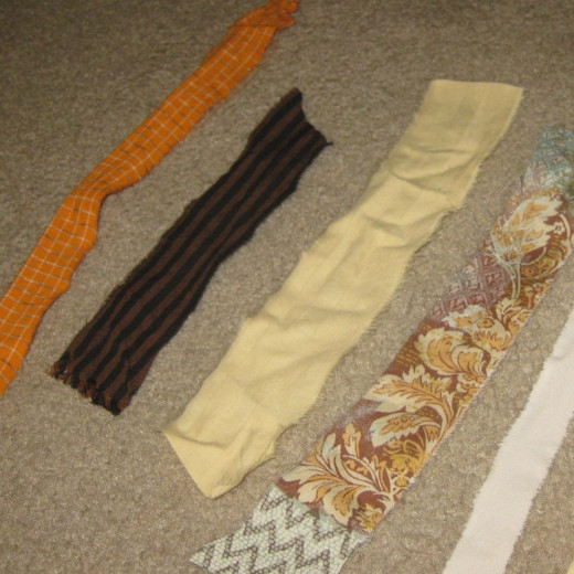 Fabric strips for rag wreath.