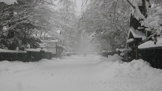The samurai houses and street in Kakunodate in winter - magical!