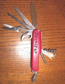 The actual Swiss Army knife I used, photo by me