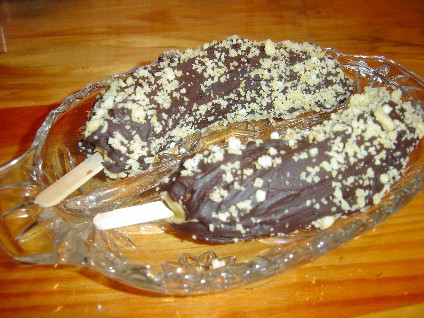 Frozen chocolate covered banana.