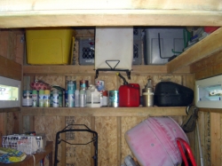 DIY Shelves Inside Shed