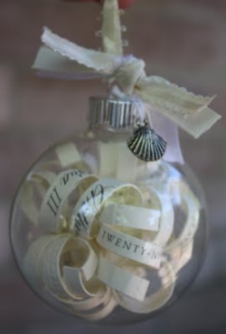 Wedding Invitation Christmas Ornament Idea