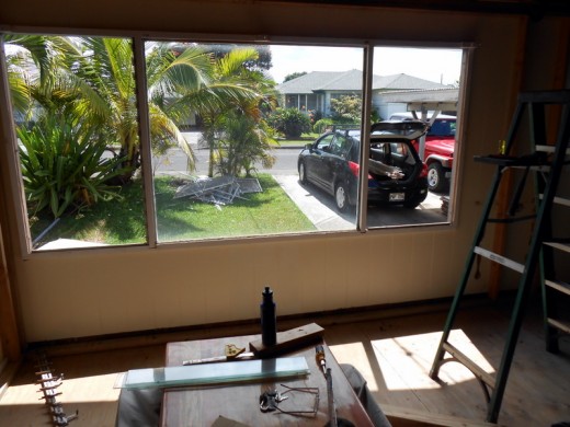 Removing the huge living room picture window was the scariest part of the project for me. My husband and I did it with remarkably no breakage!