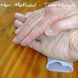 Using Garlic Peeler with Two Hands