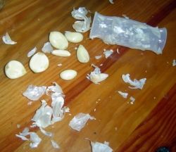 Garlic Peels Easily Removed with Garlic Peeler Roller