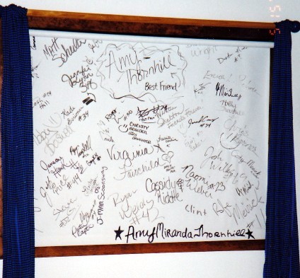 Years ago. Teen daughters EclectiCheap window treatment. Standard shade and a black sharpie autographed by her friends (and big brother's) Big hit! :)