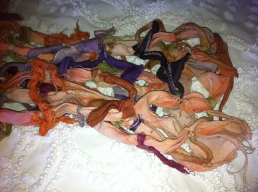 Sleeve made of tied rags