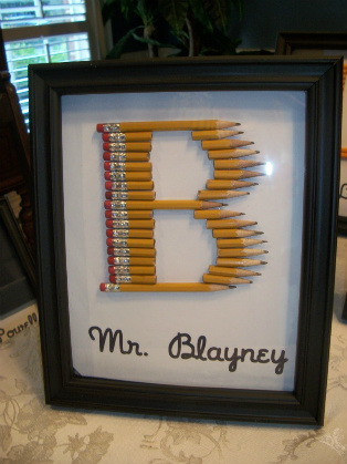 Pencil Monogram - DIY Gifts for Teachers