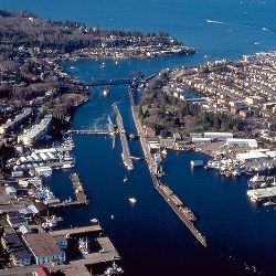 The Ballard Locks from Above - Seattle, WA