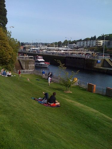 Picnic at the Ballard Locks Seattle
