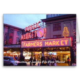 Seattle Pike Place Market Christmas Card