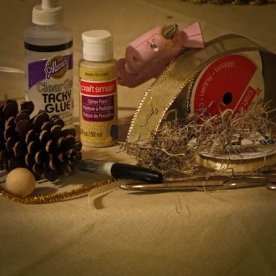 Materials Needed for Pine Cone Angel