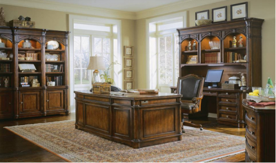 Traditional Executive Desk and Bookcases