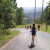 One of the long downhill road sections that are a nightmare for worn out feet. One of the long downhill road sections that are a nightmare for worn out feet.