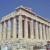 The southeast corner of the Parthenon shines in the sun.