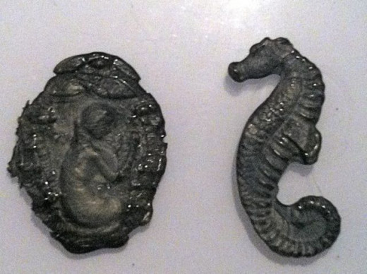 UTEE Mermaid and Seahorse. Mermaid created as previous mermaid. Seahorse made from mold created from a silver charm UTEE Mermaid and Seahorse. Mermaid created as previous mermaid. Seahorse made from mold created from a silver charm