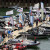 Boat show. Shoes off to board or try the boats Boat show. Shoes off to board or try the boats